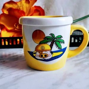 #H8 Island Pig Ceramic Mug With Lid